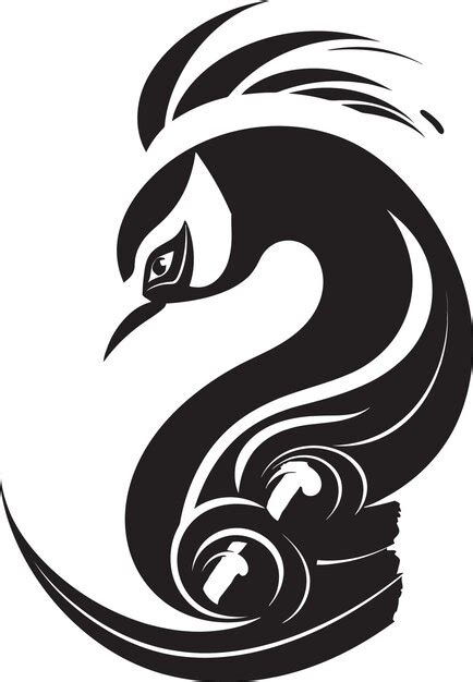 Premium Vector Sculpted Intrigue Black Peacock Symbol Profile