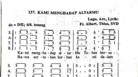 Kami Menghadap Altarmu Tuhan Lagu Persembahan Katolik Lagu Misa