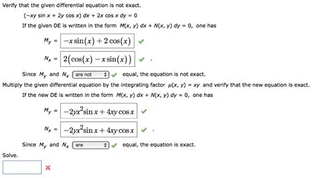 Solved Verify That The Given Differential Equation Is Not