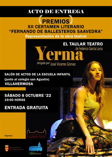 El sábado 8 entrega de premios del Certamen Literario y representación