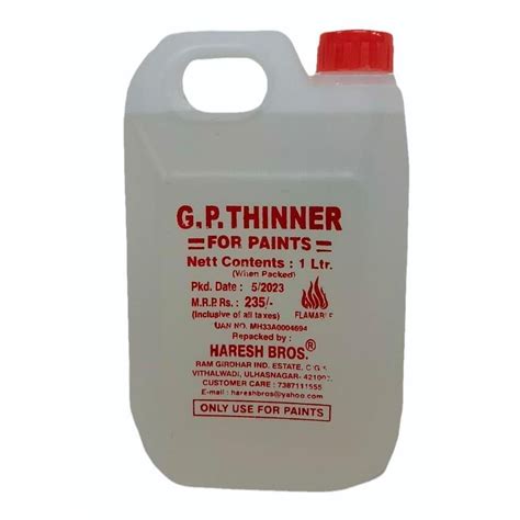 Turpentine GP 1 Litre Paint Thinner Grade Standard Industrial Grade