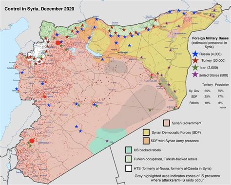 Control In Syria And Foreign Military Bases December 2020 [2022 × 1626