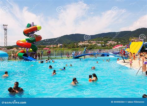 Water Attractions At Illa Fantasia Barcelona Waterpark Editorial Stock