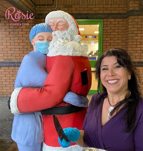 Baker Creates A Stunning Ft Cake Of Father Christmas Hugging An Nhs