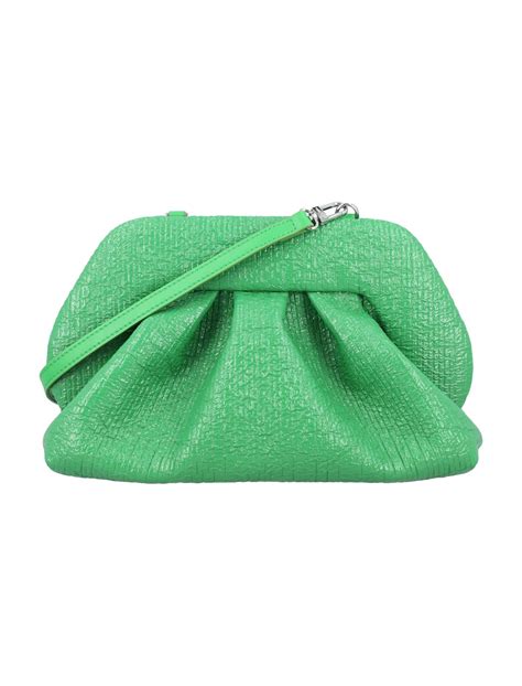 THEMOIRÈ Tia Crumpled Vegan Fabric Clutch in Green Lyst