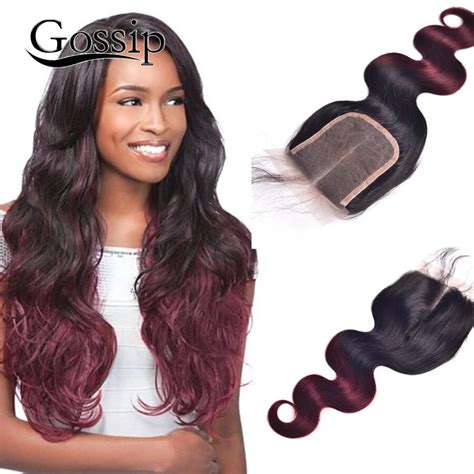 7a Grade Brazilian Body Wave Closure T1b 33 1b 99j Ombre Brazilian Lace Closure Mslynn Hair Wet