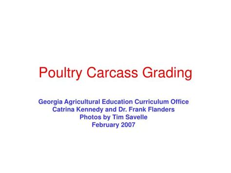 Ppt Poultry Carcass Grading Powerpoint Presentation Free Download