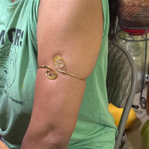 Upper Arm Cuff Arm Band Spiral Handmade Made Of Brass Jewelry Etsy