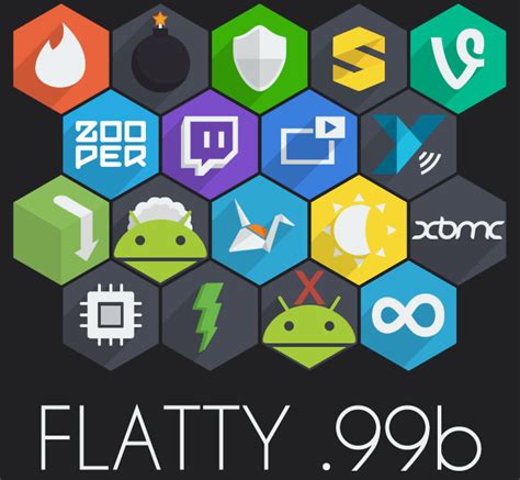 [ICON PACK] Flatty: A Flat Hex Icon Pack - UPDATE : r/androidthemes