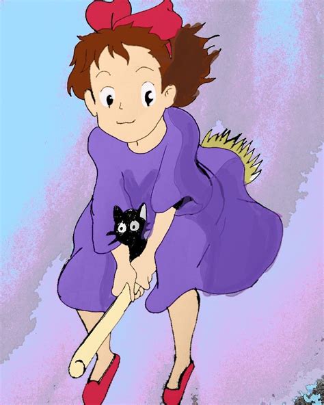 Ghibli Kiki x Jiji Fanart ~.~ Ghibli Artwork, Studio Ghibli, Minnie ...