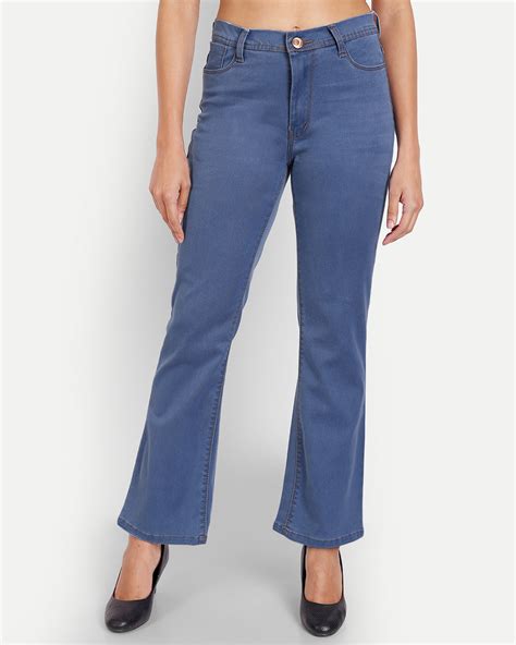 Buy Women S Blue Bootcut Jeans Online At Bewakoof