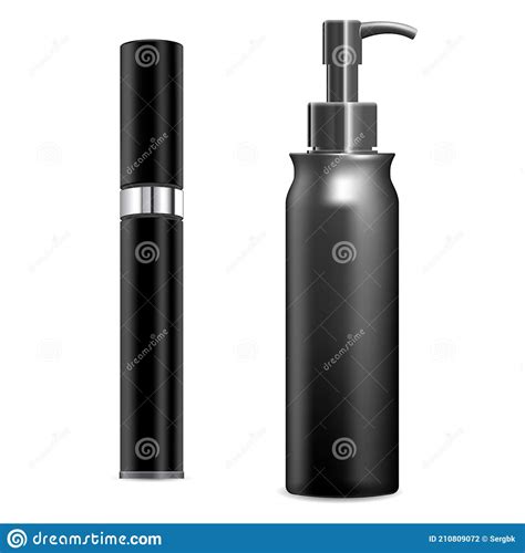 Cosmetic Spray Mockup Plastic Container Blank Stock Vector