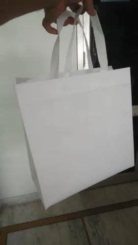 White Plain Non Woven Loop Handle Laminated Bags At Rs 18 Piece In Bilaspur