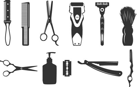 Barber tools silhouette, Barber tools, Barbershop tools, Hairdressing ...