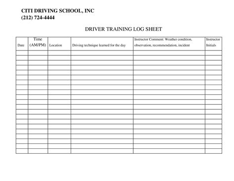 Free Printable Drivers Daily Log Book Templates Excel 58 Off