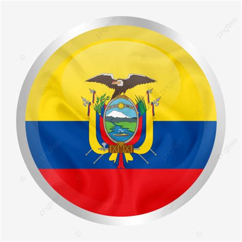 Vector De Bandera De Ecuador Con Marco Plateado Circular Png Dibujos