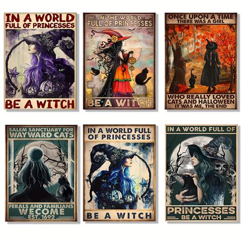 1pc Princess Be A Witch Halloween Poster Canvas Painting Halloween Witch Poster Witchcraft