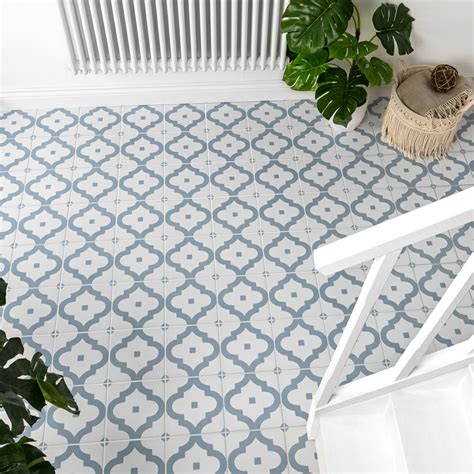 Arabesque Blue Matt Patterned Wall And Floor Tiles Walls And Floors