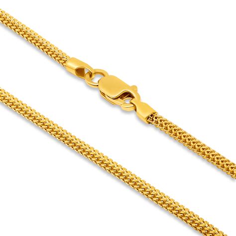 Real Gold Foxtail Chain In 16 Inches PureJewels UK