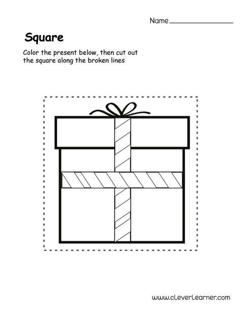 Free square shape activity sheets for school children