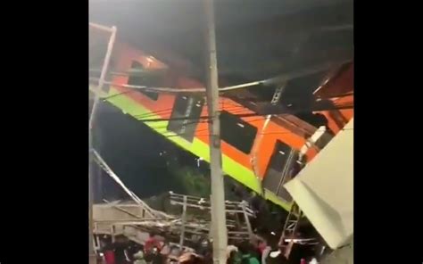 Colapsa estructura y se desploma tren en la estación Olivos de la Línea