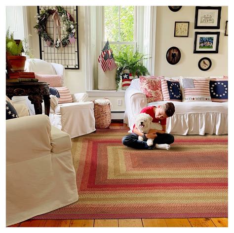 Homespice Cider Barn Red Braided Rugs 8x10' The Perfect Rectangular ...