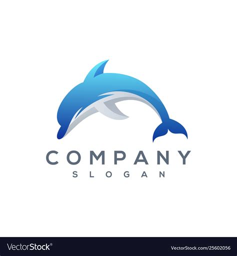 Blue Dolphin Logo Royalty Free Vector Image Vectorstock