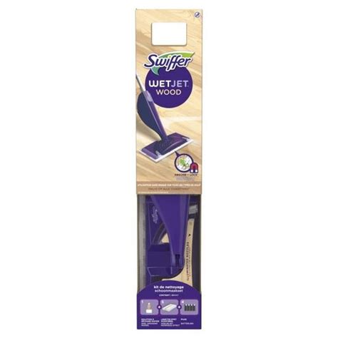 Swiffer Wetjet Wood Balai Spray Kit Complet Avec Lingettes