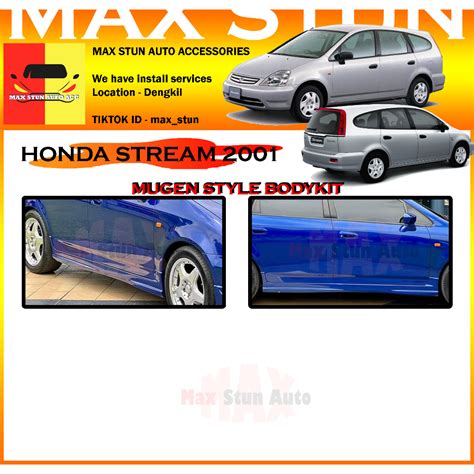 Honda Stream Mugen Full Set Bodykit Mg Bumper Skirt Lip Front