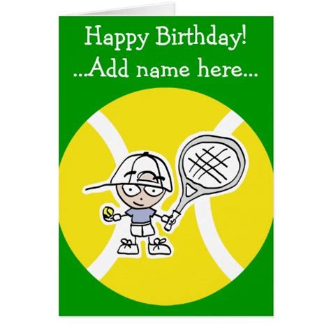 Birthday Card For Tennis Players Kids Zazzle