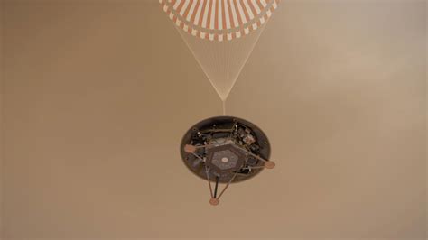 Insight On Its Parachute Illustration Nasas Insight Mars Lander