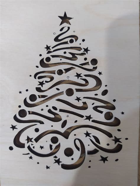 Christmas Tree Pattern Laser Cut CDR File Vectors File