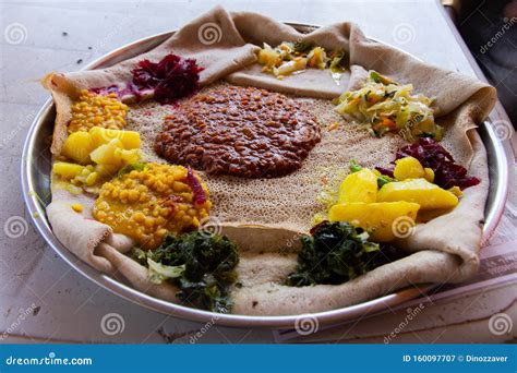 Injera Firfir, Typical Ethiopian Food Stock Image - Image of food ...