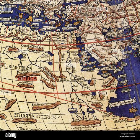 Ptolomeo Mapa Del Mundo Mostrando Las Tierras Conocidas Del Mundo