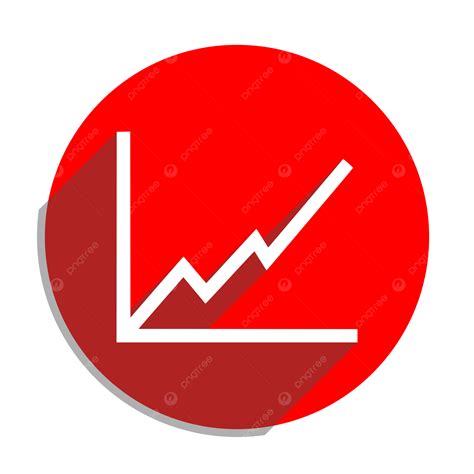 Chart Red Flat Icon Isolated Sign, Marketing, Economy, Market PNG ...