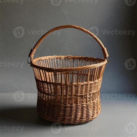 Empty Wicker Picnic Basket Isolated On White Background 47441189 Stock