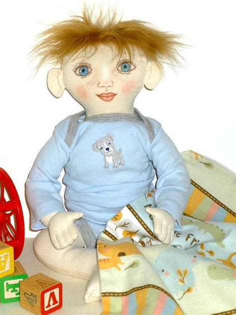 Cloth Baby Doll With Blanket Ooak Textile Doll Toy Soft Boy Etsy