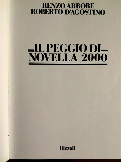 Il Peggio Di Novella By Arbore Renzo D Agostino Roberto Very