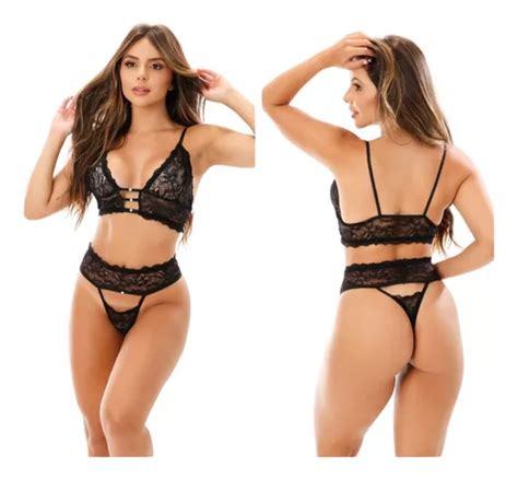 Conjunto De Lingerie Em Renda Fio Dental S Bojo Sexy MercadoLivre