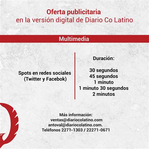 Diario Co Latino on Twitter Tenemos espacios disponibles anúnciate