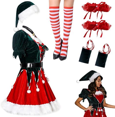 Pologmase Woman Sexy Christmas Costume Dress Sexy Christmas Elf