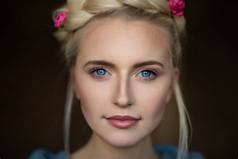 Wallpaper Blonde Blue Eyes Women Model Portrait Face Mark Prinz