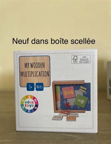 JEU ÉDUCATIF EN bois japprends les multiplications EUR 8 00 PicClick FR