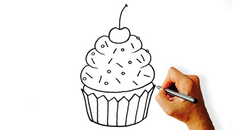 How To Draw A Cartoon Cupcake Easy Youtube