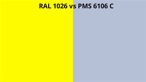 Ral 1026 Vs Pms 6106 C Ral Colour Chart Uk