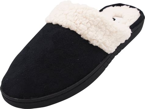 Norty Norty Mens Slippers Memory Foam Mule And Clog Slippers Faux