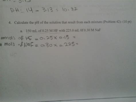 Solved Calculate The Ph Of The Solution That Result From