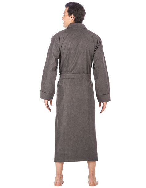 Noble Mount Mens Premium 100 Cotton Flannel Long Robe