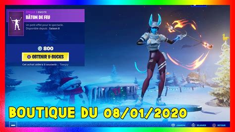 Nouveau Skin Item Shop January 8 2020 Boutique Fortnite Du 8