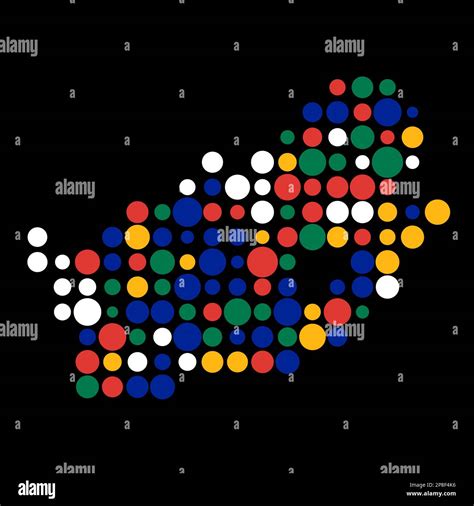 South Africa Map Silhouette Pixelated Generative Pattern Illustration